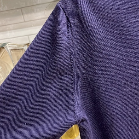 EUC Versace Collection fine 100% wool v neck purple long sleeve sweater - Picture 5 of 12